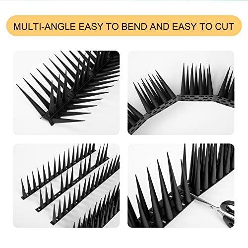 OFFO Bird Spikes Pigeon Outdoor Spikes for Cat Keep Birds Raccoon Woodpecker Off Covers 60 Feet, Black