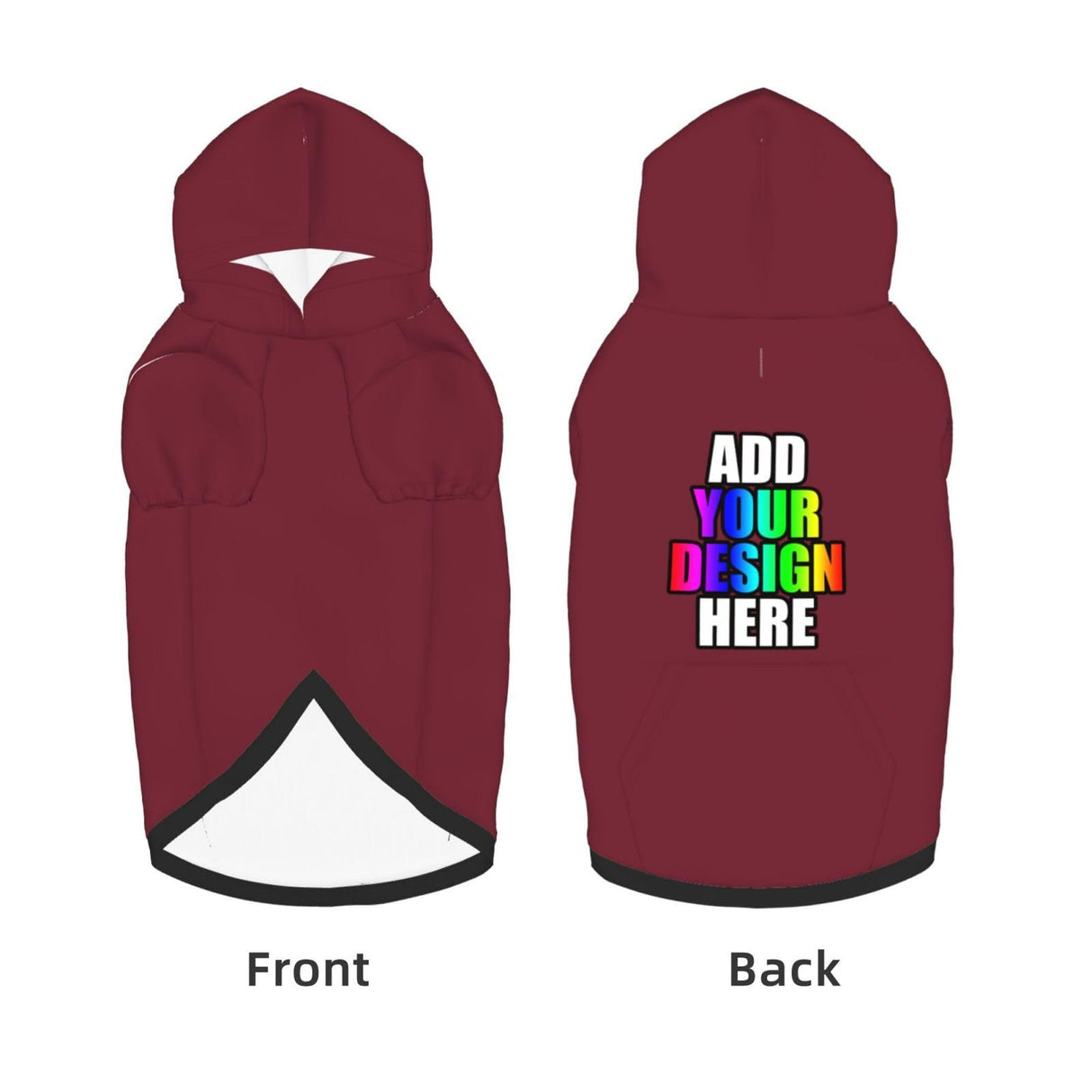 Custom Dog Hoodie Set with Name Photo,Personalized Pet Warm Sweater Hoodie for Medium Large Dogs & Cat Puppy Garnett S
