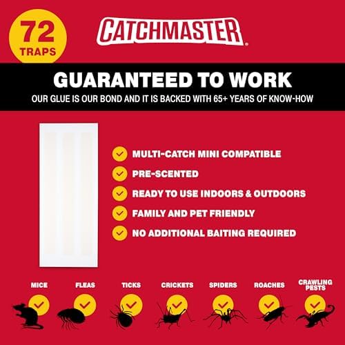 Catchmaster Pro Series Multi-Catch Mini Mouse Trap Refill Boards 216-Count, Replaceable Glue Boards for Mouse Traps Indoor for Home, Pet Safe Pest Control, Live Catch for Shed