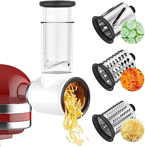 Slicer Shredder Attachment for Kitchenaid Stand Mixer, Cofun Shredder Accessories, Mixer Assecories for Kitchenaid Mixer, Cheese Grater Attachment for Kitchenaid with 3 Blades