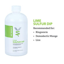 Load image into Gallery viewer, Vet Basics Lime Sulfur Dip – Skin Itch Relief Concentrated Antimicrobial & Antiparasitic Solution for Dogs, Cats, Puppies, Kittens & Horses, Helps Manage Ringworm, Mange, Skin Irritation, 16oz