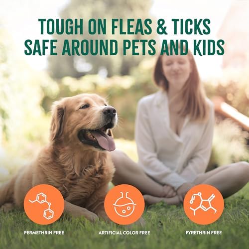 TropiClean Max Strength Flea and Tick Treatment Spray for Yard, Safe Prevention Around Kids & Pets, Powerful & Natural Defense, Made in USA, 32oz
