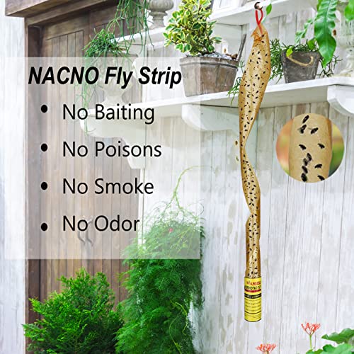 40 Rolls Fly Strips - Fly Tapes Fly Paper Sticky Fly Trap Indoor/Outdoor Hanging,Fly Catcher Fly Ribbon Fungus Gnat Trap Fruit Fly Killer for House/Kitchen/Plants/Horse Stable (40Roll)