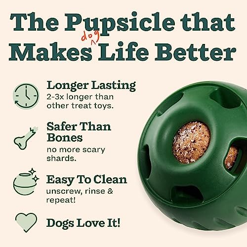 WOOF Pupsicle and Treat Tray - Long-Lasting Interactive Dog Toys for Boredom and Silicone Treat Mold for Dog Treats - Reusable, Dishwasher Safe - Dog Toys For Small Dogs 10-25 lbs