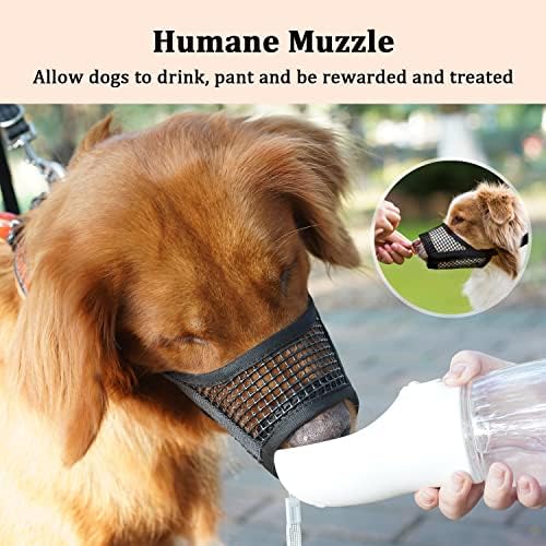 Mayerzon Dog Muzzle, Soft Mesh Muzzles for Small Medium Large Dogs Chihuahua Poodle Husky Labrador Retriever, Breathable Dog Mouth Guard for Biting Chewing Grooming, Allow Panting Drinking (S, Black)