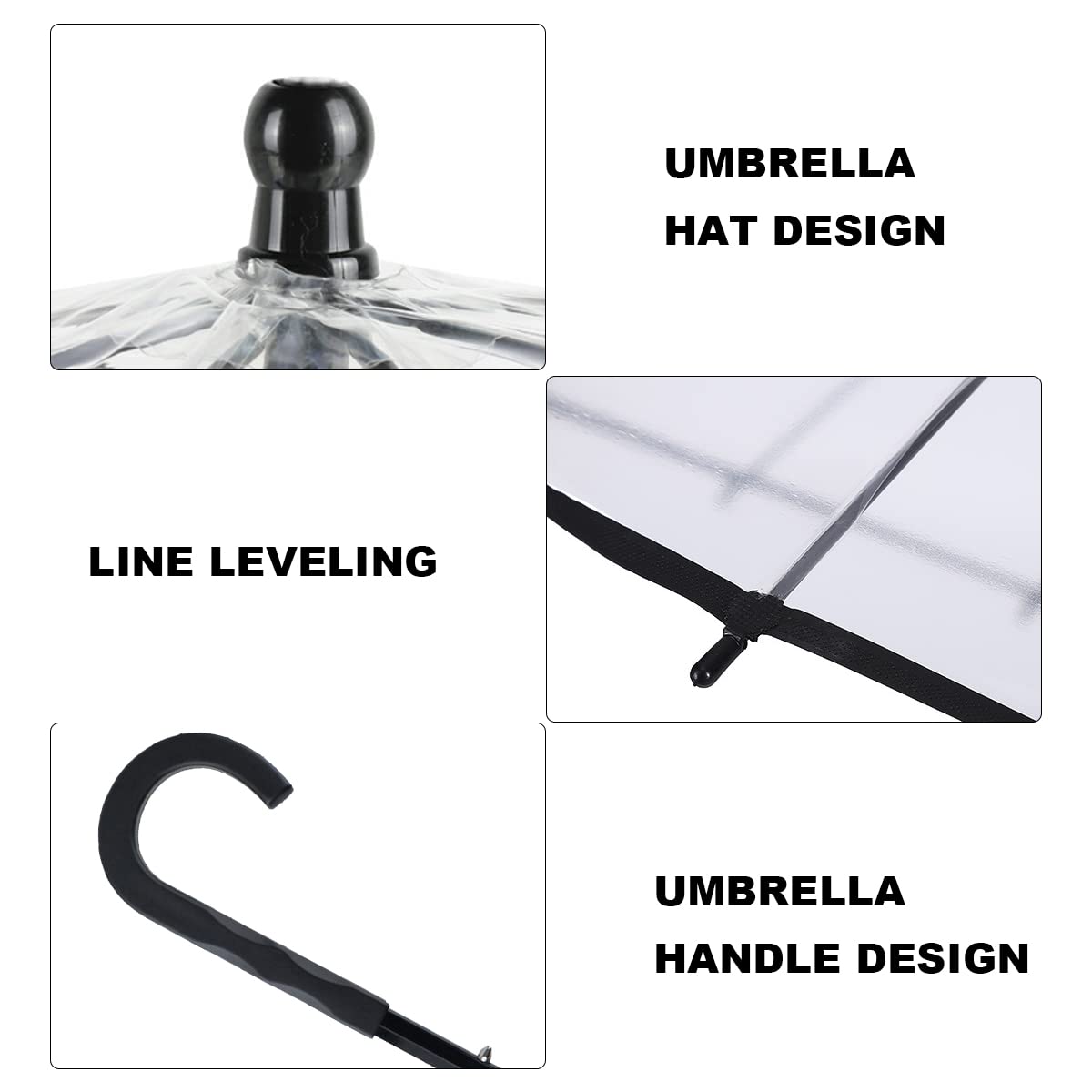 ZEFOXETO Pet Dog Transparent Umbrella, Clear Folding Adjustable Leash, Keeps Pet Dry in Rain (Bending Hook)