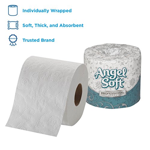 Georgia-Pacific Angel Soft ps 16880 White 2-Ply Premium Embossed Bathroom Tissue, 4.05" Length x 4.0" Width (Case of 80 Rolls, 450 Sheets Per Roll)
