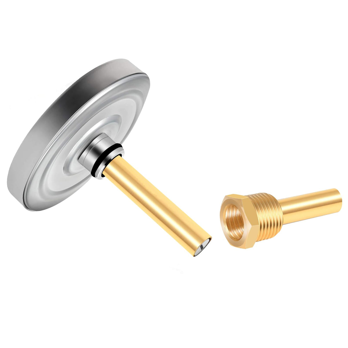 Uharbour 2-1/2" Dial Water Thermometer, Bi-Metal Temperature Gauge with 1-3/4" Lead-Free Brass Stem and 1/2" NPT Back Mount, Accuracy 2% Range 0-250°F / -20-120 °C(2pcs)