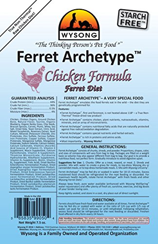 Wysong Ferret Archetype Chicken Formula - Raw Ferret Food - 7.5 Ounce Bag