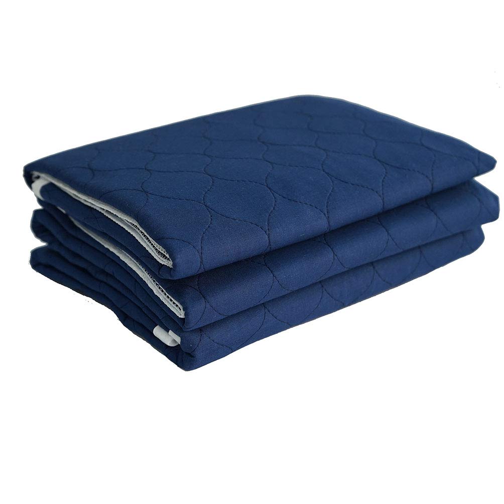 2 Pack Careboree Pee Bed Pads Bed Wetting Protection Cotton Top-Layer Waterproof Underpads 34"X36" Twin Size with 21" Wings for Incontinence Adults,The Elderly Kids Pets
