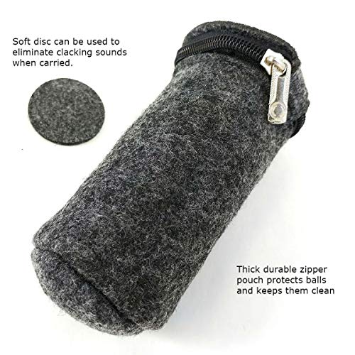 Top Chi 1 lb. 1.5 Inch Solid Stainless Steel Baoding Balls with Carry Pouch. Non-Chiming Chinese Health Balls for Hand Therapy, Exercise, and Stress Relief