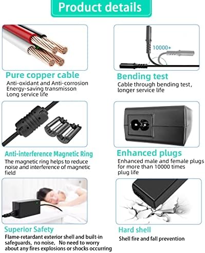 TKDY 19V 3.42A Laptop Charger Adapter, 19V DC Power Supply Compatible with 19 Volts Asus Gateway Toshiba HP Laptop Computer Accessories LG Samsung Monitor JBL Speaker.