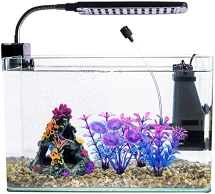 GSD Aquarium Colorful Coral Reef Set Fish Tank Decoration Mountain Ornament for Aquarium Environments Decor Accessories, Coral Mountain x 1, Aquatic Plant x 4