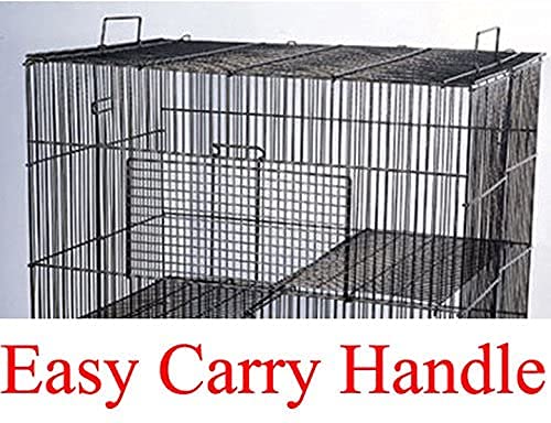 3-Levels Easy Portable Collapsible Ferret Chinchilla Sugar Glider Rats Mouse Animal Critter Chew-Proof Metal Carrier Travel Cage with Narrow 3/8-Inch Bar Spacing Easy to Setup No Tools Needed
