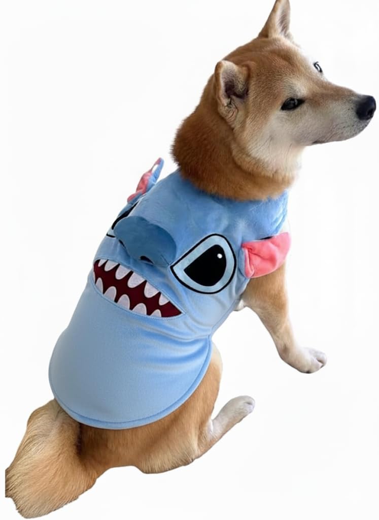 ComfyCamper 3D Blue Alien Dog Costume - Small Medium Large XL XXL Cosplay Halloween Costumes Christmas, S