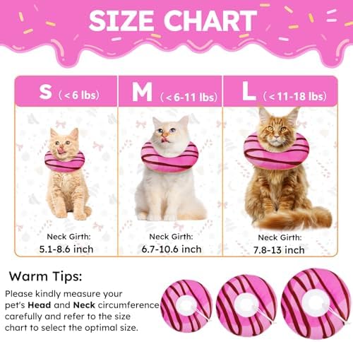 Cat Cone Collar Soft, Cat Recovery Collar for Wound Healing Cute Cat Adjustable Cat Cones to Stop Licking Comfortable Lightweight Neck Elizabethan Collars for Cats Purple