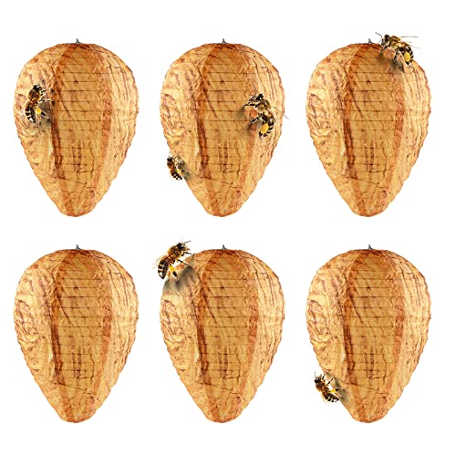2 Pack Fabric Wasp Nest Decoy Outdoor Garden Hanging Wasps Deterrent Fake Wasp Repellent for Home Hornets Wasps Yellow Jackets Waterproof