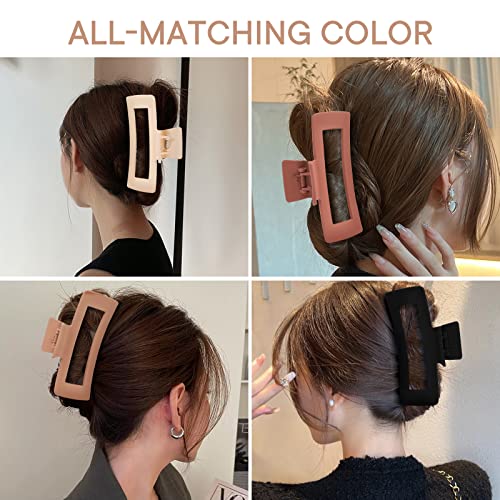 4 Pack 5 Inch Extra Large Claw Clips for Thick Hair, Matte Non-slip Big Claw Clips for Long Hair, Jumbo Claw Clips Hair Accessories for Women and Girls