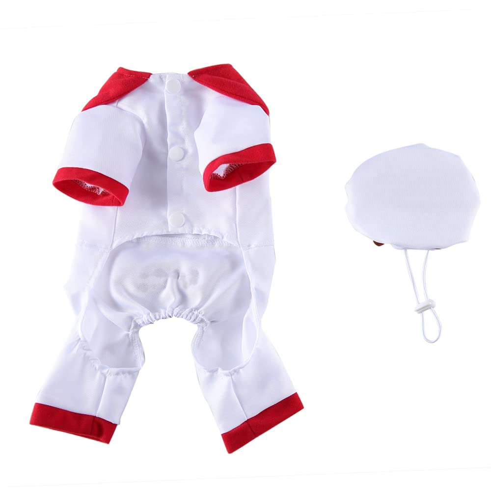 Layheld Cat Costume Dog Clothes Chef & Construction Worker 2PCs Set Funny Cosplay Partywear Photoshoot Cute Pet Outfit for Cat Small Dog (Chef,Large)