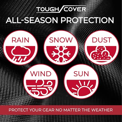 Tough Cover Snow Blower Cover - Extreme Conditions Edition, Certified Waterproof, Heavy Duty 600D Marine Grade Fabric, Universal Fit, Outdoor Protection, Snowblower Cover Universal (Black) Standard