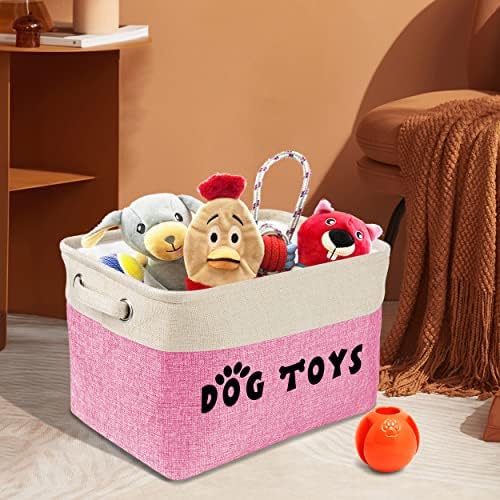 PET ARTIST Dog Toy Basket Bin- Rectangular Storage Box Chest Organizer for Dog Toys,Dog Coats,Dog Clothing,Dog Apparel & Accessories,Purple