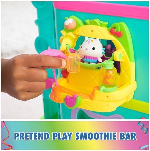 Gabby's Dollhouse, Cakey’s Fruit Smoothie Balcony Playset, 8-Pcs with Toy Figures, Dollhouse Accessories & Sensory Play, Kids Toys for Girls & Boys 3+