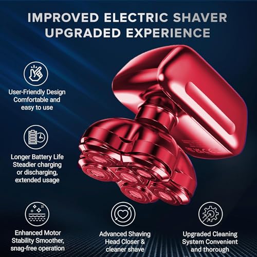 AidallsWellup 6D Blade Refills for Electric Head Shaver, Replacement Shaver Head for AW Head Shaver, Washable, 2X Clipping Storage Per Blade.