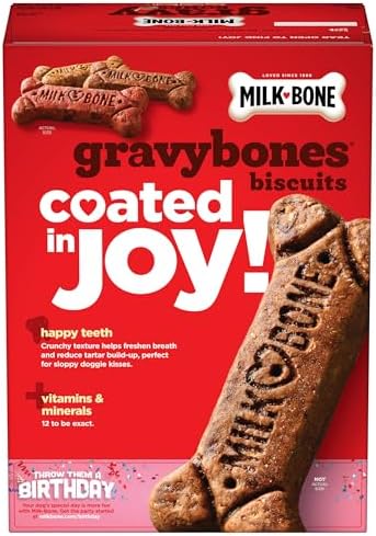 Milk-Bone Gravy Bones Dog Treats with 4 Savory Meat Flavors Coated in Gravy, 60 Ounce (Pack of 3)