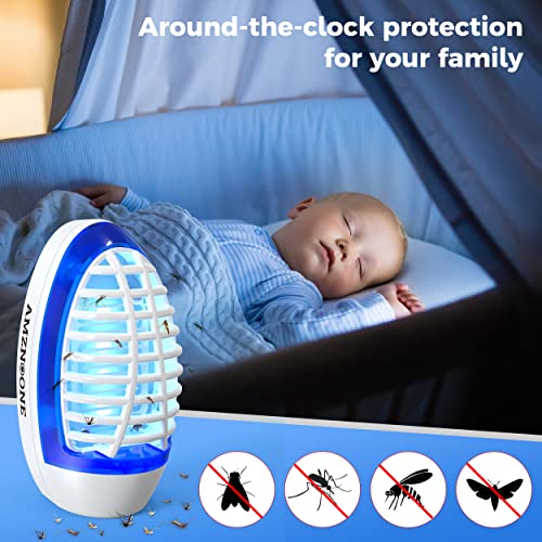 AMZNOONE Bug Zapper Indoor, Electronic Mosquito Zappers, Electric Fly Trap for Living Room, Kitchen, Bed Room, Baby Room, UV LED Light Flies Zappers(3 Packs)