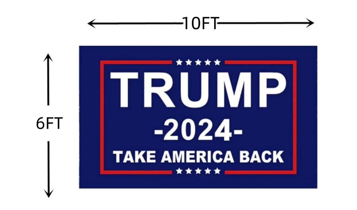 Donald Trump Flag 6X10 FT - Take American Back Flag,Vivid Color, All Weather, Double Stitched President Flags,Polyester Flags with Sturdy Brass Ring.