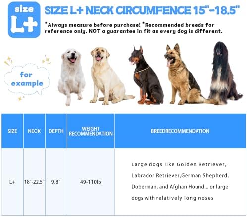 Soft Dog Cone Collar Alternative to Stop Licking, Comfy E Cones for Large Medium Dogs After Surgery, Comfortable Elizabethan Recovery Head Ecollars of Shame, XL Pet Neuter Neck Collars Anti Licking