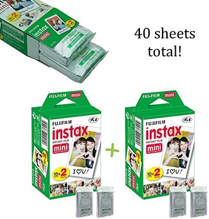 Fujifilm Instax Mini 40 Instant Camera Vintage Black. + Fujifilm Value Pack (40 Sheets) + Shutter Accessories Bundle, includes Vintage Style Compatible Carrying Case, Black Photo Album 64 Pockets