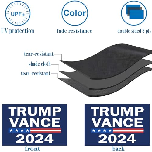 Trump Vance 2024 Flags 3x5 Outdoor Made in USA-Double Sided 3 Ply Heavy Duty Blue Trump Vance 2024 Flags Banner for Outside with 2 Brass Grommets UV protection Fade Resistant for Indoor Outdoor