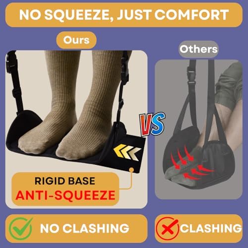 Wheelchair Foot Rest Hammock, Wheel Chair Leg Rest w/Rigid Base, Foot Sling for Footrest Replacement Adjustable Height, Anti Clash Leg Support Hammock for Rollator, Wheelchair Accessories