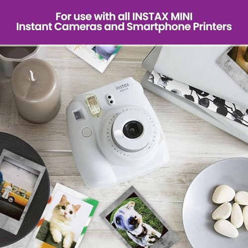 Fujifilm instax Mini Instant Film (50 Exposures: 10 of Each) Black Frame, Spray Art, Monochrome, Contact Sheet, Stone Gray Variety Pack + BluebirdSales Accessories Bundle + Black Photo Album
