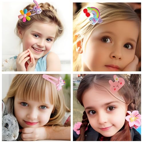 62PCS Toddler Girls Hair Accessories Set: Flower, Rainbow, Candy, Fruits Barrettes, Pins, and Clips (Style 6)