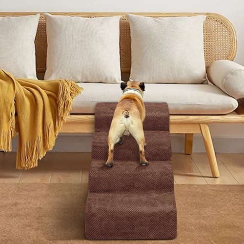 Dog Stairs for Small Dogs - High Density Foam Dog Ramp, Extra Wide Pet Steps with Non-Slip Bottom for High Beds, Couche and Sofa, Best for Dogs Injured, Older Dogs Cats, Pet