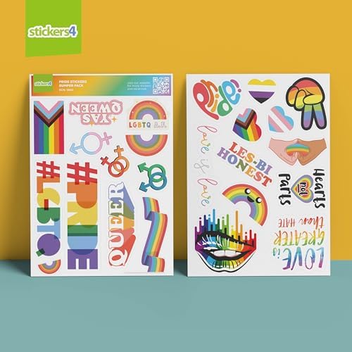 24 x Gay Pride Stickers Bulk - Pride Flag Stickers - Pride Stickers for Water Bottles - Gay Pride Laptop Stickers - Pride Merch and Gay Pride Accessories - LGBT Stickers