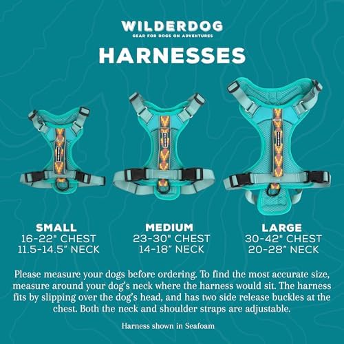 Wilderdog Lightweight Dog Harness with Reflective Straps - Medium - Olive