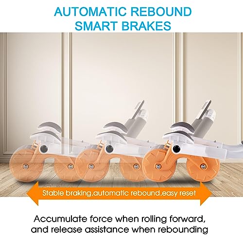 2023 New Ab Roller Wheel with Knee Mat &Timer, Automatic Rebound Abdominal Wheel, Ab Abdominal Exercise Roller with Elbow Support, Abs Workout Equipment Ab Exercise Roller for Women Men
