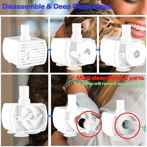 Cat Water Fountain, Stainless Steel Inside Ultra-Quiet Pump, 2L/67oz Automatic Dog Dispenser Water Bowl, Multiple Pets Water Fountain