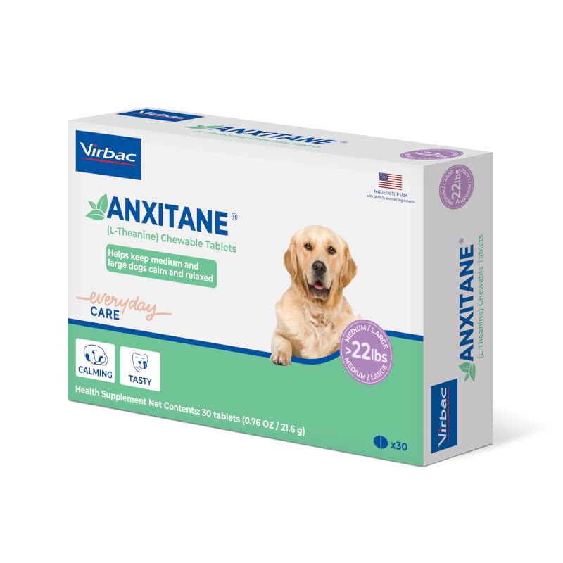 Virbac ANXITANE® Chewable Tablets, Medium/Large Dog, 100 mg, 30 Count
