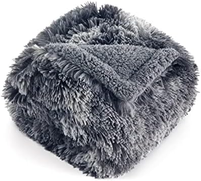 Bedsure Waterproof Dog Blankets for Medium Dogs - Calming Cat Blanket for Couch Protector Washable, Long Faux Fur Pet Throw Blanket for Puppy, Reversible Furniture Protection, 30"x40", Tie-dye Grey