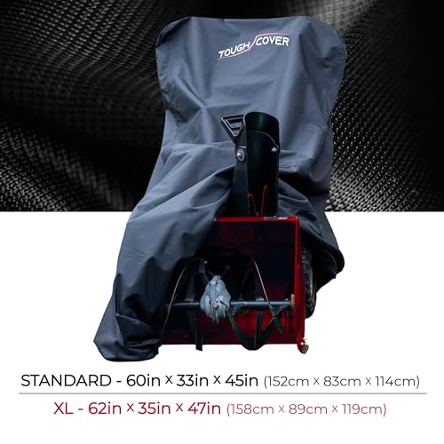 Tough Cover Snow Blower Cover - Extreme Conditions Edition, Certified Waterproof, Heavy Duty 600D Marine Grade Fabric, Universal Fit, Outdoor Protection, Snowblower Cover Universal (Black) Standard