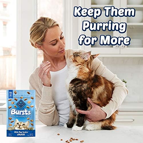 Blue Buffalo Bursts Crunchy & Creamy Cat Treats, Great for Training, Paw-Lickin' Chicken, 2-oz Bag ( 6 pack)