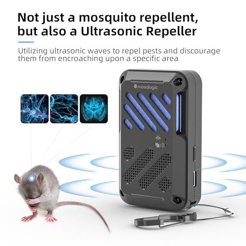 Mosalogic Mosquito Repeller Outdoor Patio Effective Pest Repellent Portable Mosquitoes Repel- No Candles or Flames, Deet-Free, No Spray, Include 6-Hr Refills,Scent -Free Bug Spray Alternative