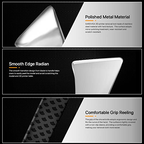 Professional 3D Printer Tool, Upgraded Metal 3D Printer Removal Spatula with Comfortable Grip, Specially Designed 3D Printer Accessories for Model Stripping Safety