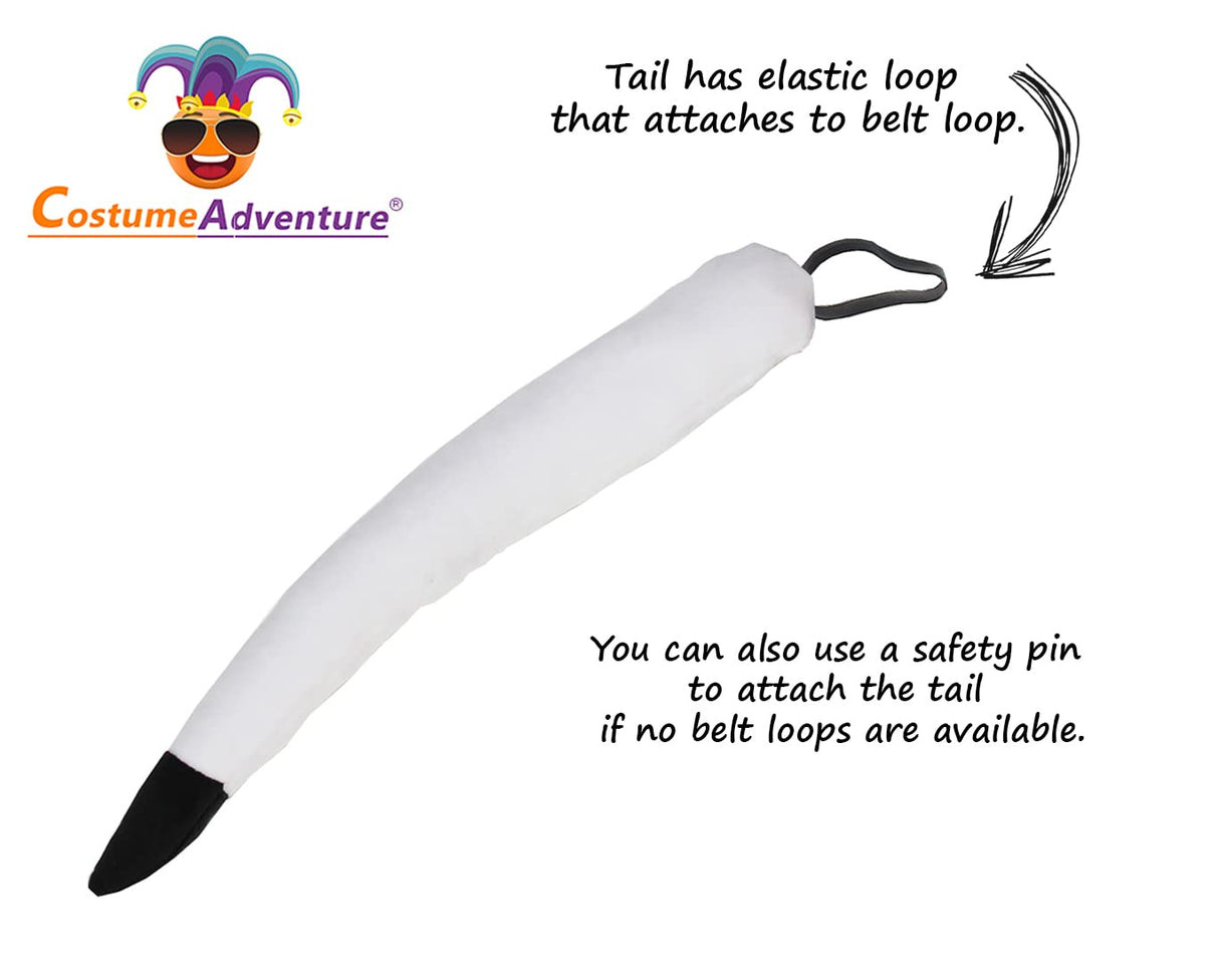 Black and White Dog Ears Headband and Tail Costume Accessory Puppy Dog Costume Ears and Tail for Adults - One Size