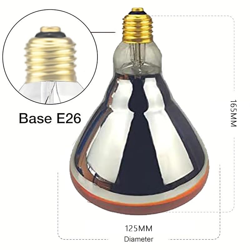 BONGBADA 2 Pack 250W Heat Lamp Red Infrared Bulbs Glass Lamp Bulb for Food Service, Brooder Bulb, Chicks, Pet, Bathroom, Light Therapy Use E26 Base, Flood Light Heat Lamp.
