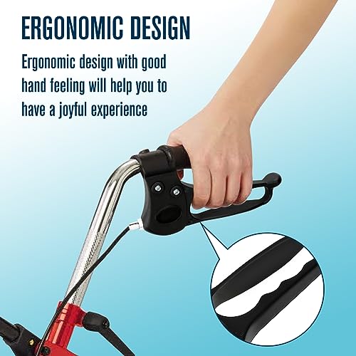 FVRITO 2 Pack Brake Handle Assembly Replacement for Rolling Walker Transport Wheelchair Mobility Knee Walkers Medline Lumex 4-Wheel Folding Drive Rollator Senior Medical Accessories with 41'' Cable